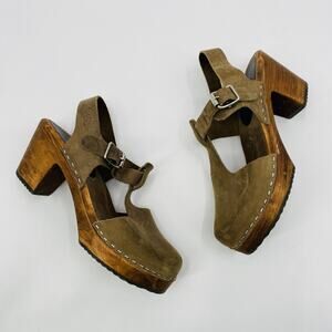 Lotta's green leather clogs EU 37